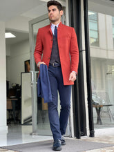 Load image into Gallery viewer, Chad Slim fit Judge Collared Woolen Tile Coat
