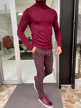 Load image into Gallery viewer, Cameron Slim Fit Clared Red Turtleneck
