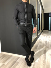 Load image into Gallery viewer, Knot Black Slim Fit Shirt
