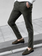 Load image into Gallery viewer, Louis Slim Fit Self Patterned Khaki Cotton Pants
