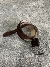 Load image into Gallery viewer, Reese Slim Fit Steel Buckled Suede Brown Leather Belts
