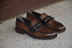Sardinelli Double Buckle Detailed Brown Shoes