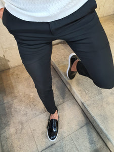 Lance Super Slim Fit Black Fabric Pants