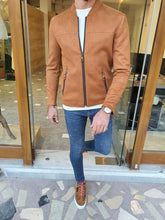 Load image into Gallery viewer, Blake Slim Fit Brown Suede Coats
