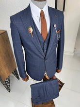 Load image into Gallery viewer, Luxe Slim Fit High Quality Navy Woolen Suit
