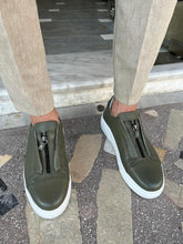 Load image into Gallery viewer, Lars New Design Zippered Detailed Eva Sole Khaki Loafer
