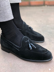 Suede Black Comfy Leather Shoes
