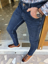 Load image into Gallery viewer, Jason Slim Fit Special Edition Navy Blue Jeans
