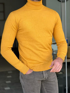 Nate Slim Fit Yellow Turtleneck