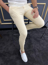 Load image into Gallery viewer, Luke Slim Fit Yellow Checkered Pique Trouser
