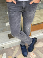 Load image into Gallery viewer, Warren Slim Fit Grey Ripped Denim Jeans
