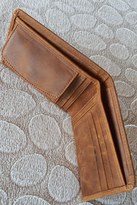 Sardinelli Hidden Card Section Tan Leather Wallet