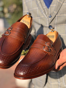 Lance Sardinelli Buckle Detailed Classic Tan Leather Shoes