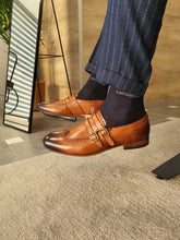 Load image into Gallery viewer, Verno Special Sardinelli Double Buckled Tan Leather Shoes
