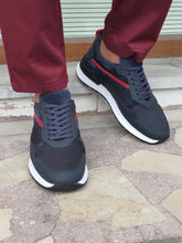 Load image into Gallery viewer, Chase Sardinelli Eva Sole Lace up Navy Leather Sneakers
