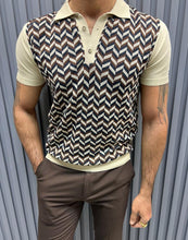 Load image into Gallery viewer, Noah Slim Fit Beige Patterned Knitted Tees
