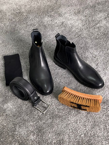 Chesterfield Special Edition Suede Black Leather Chelsea Boots