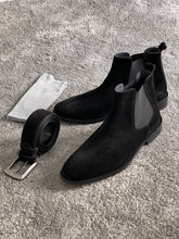Load image into Gallery viewer, Chesterfield Special Edition Suede Black Leather Chelsea Boots
