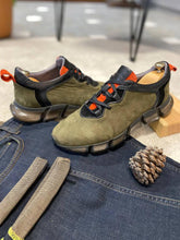 Load image into Gallery viewer, Grant Special Sole Genuine Suede Green Leather Sneakers
