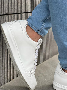 Benson Staple Detailed Eva Sole White Sneakers
