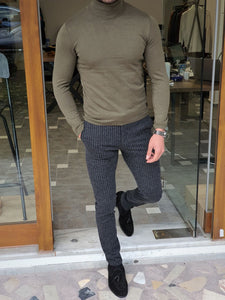 Henry Slim Fit Khaki Sweater