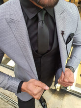 Load image into Gallery viewer, Verno Gray Slim Fit Patterned Suit
