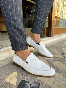 Morrison White Genuine Leather Loafers