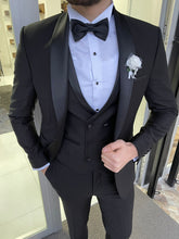 Load image into Gallery viewer, Luxe Slim Fit Black Wool Tuxedo (Groom Collection)
