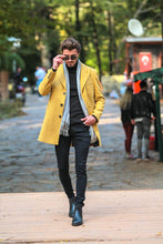 Load image into Gallery viewer, Harrison Slim Fit Yellow Woolen Coat
