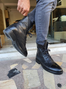 Blake Suede Custom Made Black Leather Boots