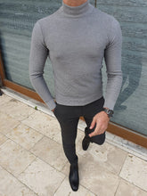 Load image into Gallery viewer, Mont Slim Fit Grey Turtleneck
