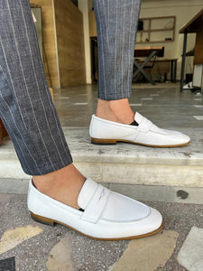 Morrison White Genuine Leather Loafers