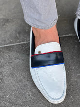 Load image into Gallery viewer, Benson Stripe Detailed Roc White Shoes

