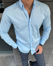 Load image into Gallery viewer, Benson Slim Fit Blue Italian Fit Shirt
