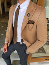 Load image into Gallery viewer, Kyle Slim Fit Special Edition Beige Woolen Blazer only
