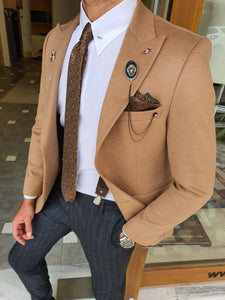 Kyle Slim Fit Special Edition Beige Woolen Blazer only