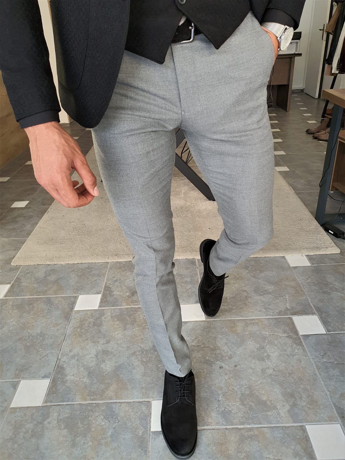 Mason Slim Fit Special Edition Grey Pants – MCR TAILOR