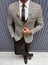 Load image into Gallery viewer, Noah Slim Fit Brown Plaid Suit
