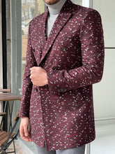 Load image into Gallery viewer, James Slim Fit Special Edition Double Breasted Claret Red Woolen Coat
