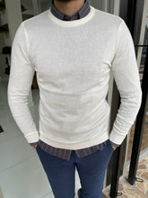 Load image into Gallery viewer, Carson Slim Fit Ecru Sweater
