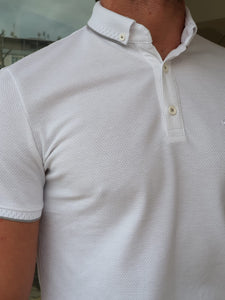 Jason Slim Fit Self-Patterned Polo White Tees
