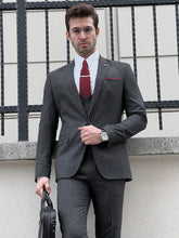 Load image into Gallery viewer, Louis Slim Fit High Quality Patterned Anthracite &amp; Business Suit
