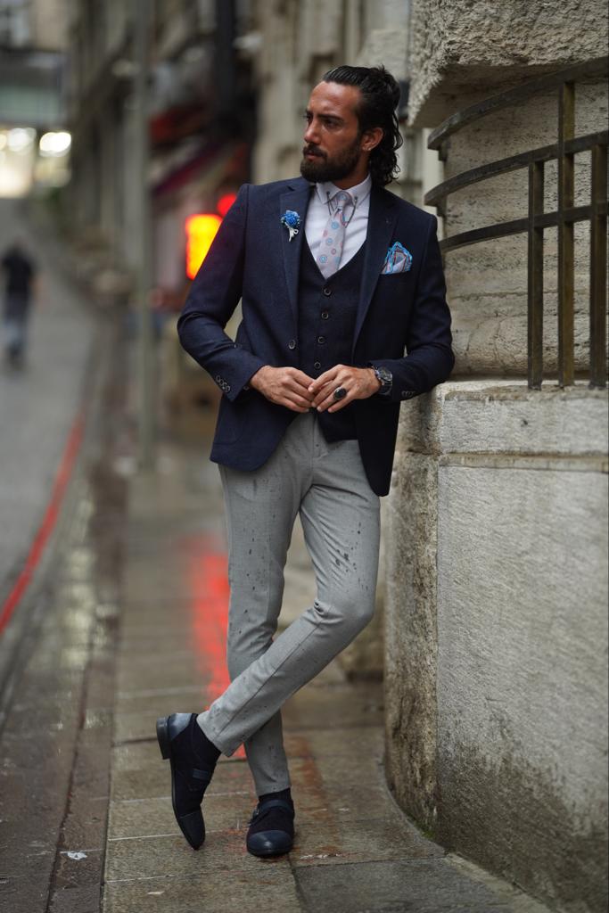 Blue Blazer with Grey Pants Casual Outfits For Men 40 ideas  outfits   Lookastic