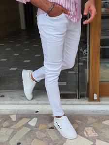 Lucas Slim Fit Lycra White Jeans