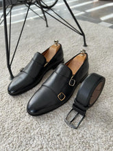 Load image into Gallery viewer, Shelton Special Design Genuine Leather Double Buckle Shoes
