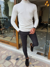 Load image into Gallery viewer, Blake Slim Fit Long Sleeve White Turtleneck
