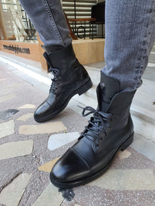 Blake Suede Custom Made Black Leather Boots