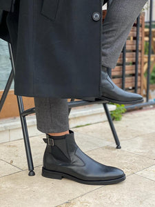 Mont Eva Sole Buckle Detailed Black Boots