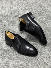 Load image into Gallery viewer, Louis Special Edition Neolite Sole Double Monk Stap Black Shoes
