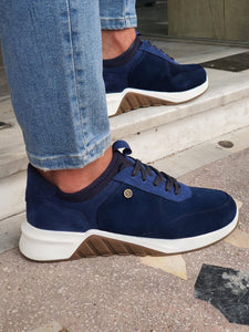 Jason Sardinelli Eva Sole Suede Leather Navy Leather Sneakers